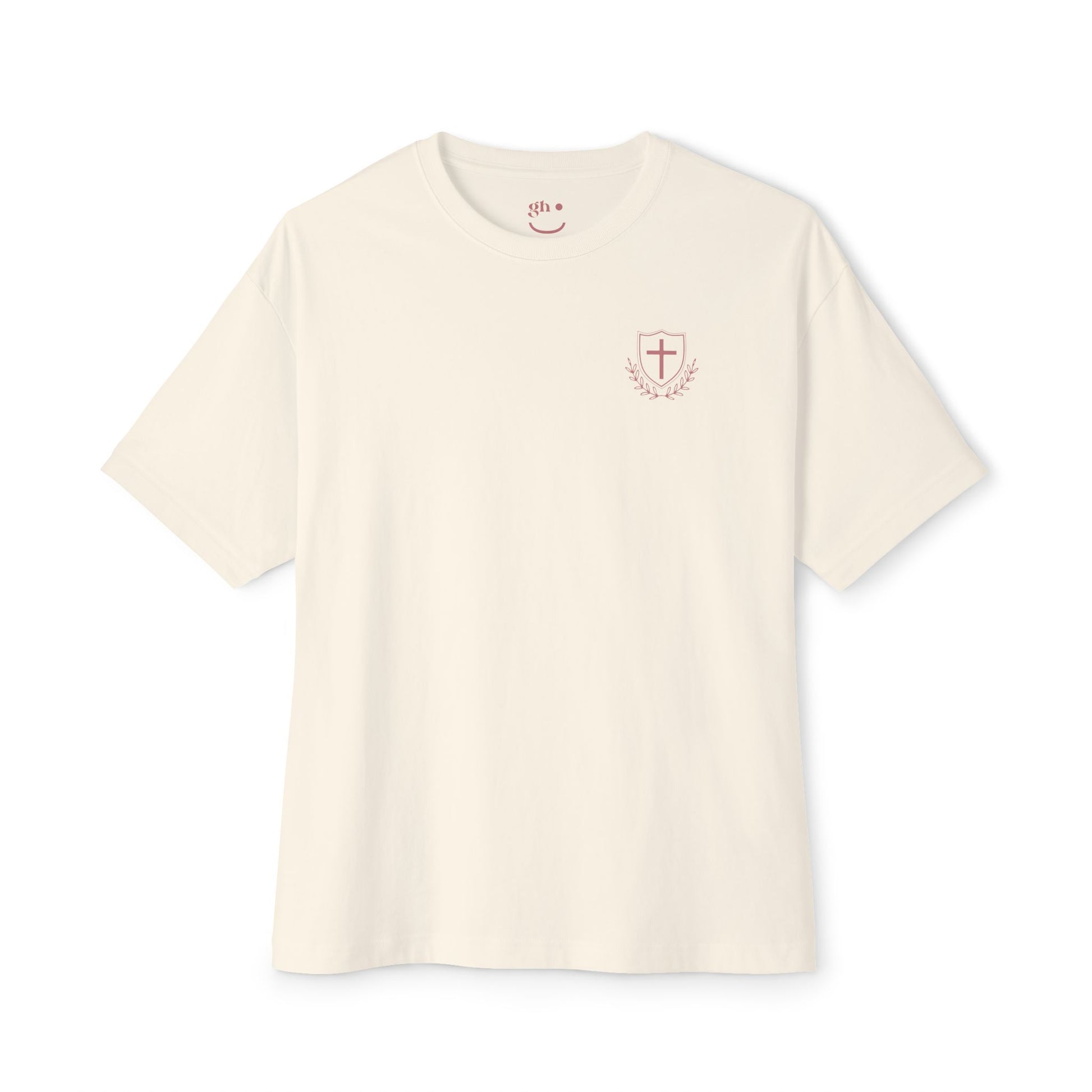 Standing on My Father's Business Faith-Inspired 100% Cotton T-Shirt, Luke 2:49 Bible Verse, Mauve Text